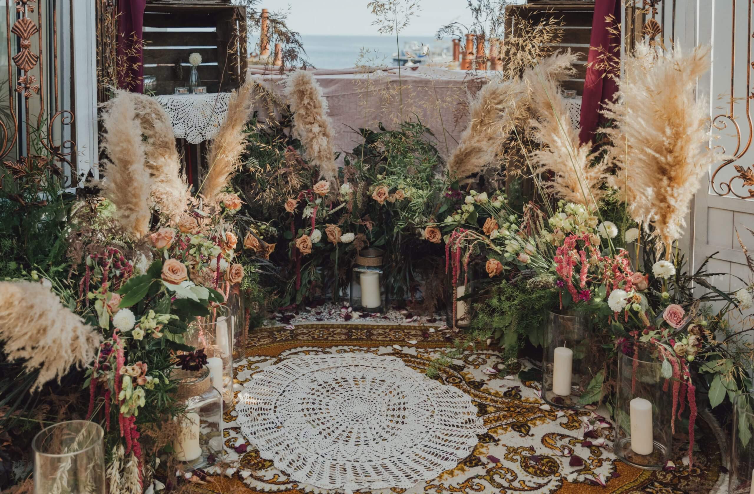 flower installation art Brighton wedding