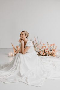 Modern wedding flowers at The Barn at Avington