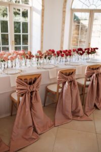 red and pink wedding flowers
