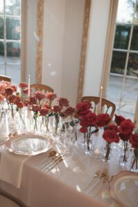 red and pink wedding flowers