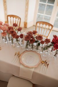 red and pink wedding flowers