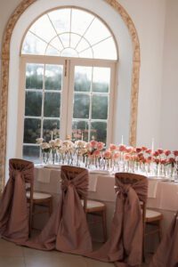 red and pink wedding flowers