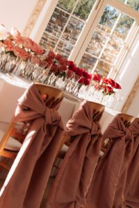 red and pink wedding flowers